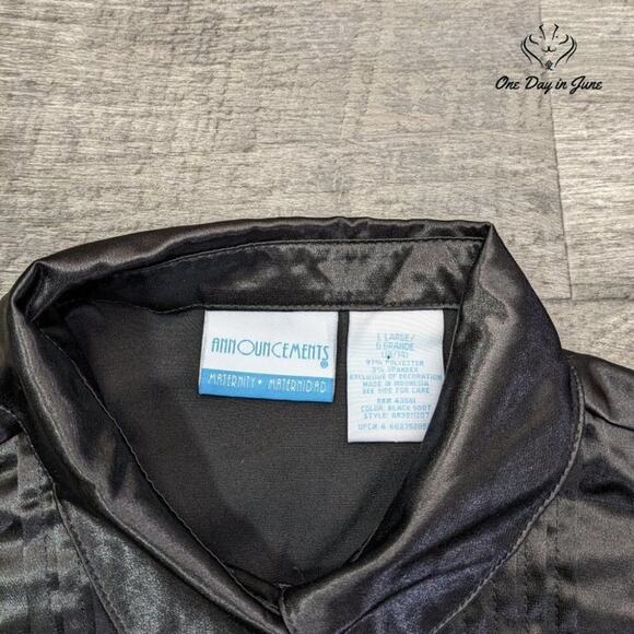 Announcements Button Down Maternity Top Size L - Picture 2 of 5